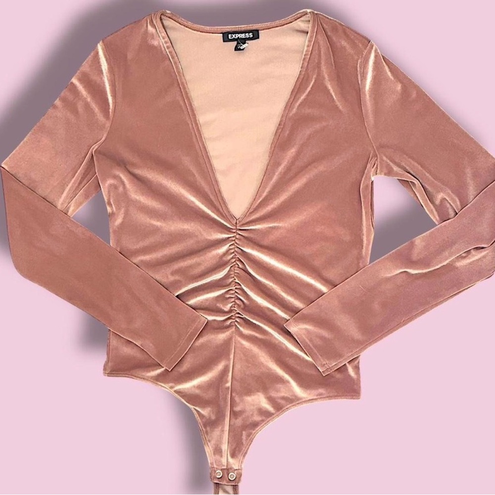 Express Women's Blush Ruched Bodysuit
